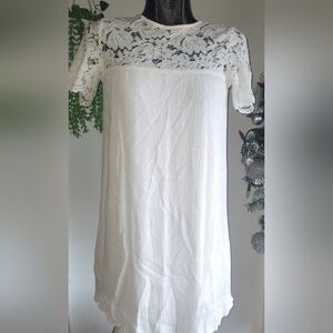 H&M white lace detailed tunic/dress Sz.2